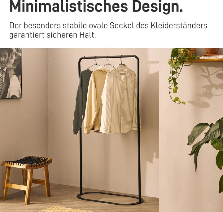Natural Goods Berlin OVAL Kleiderstange, freistehend, aus stabilem Metall, für Schlafzimmer, Wohnzim