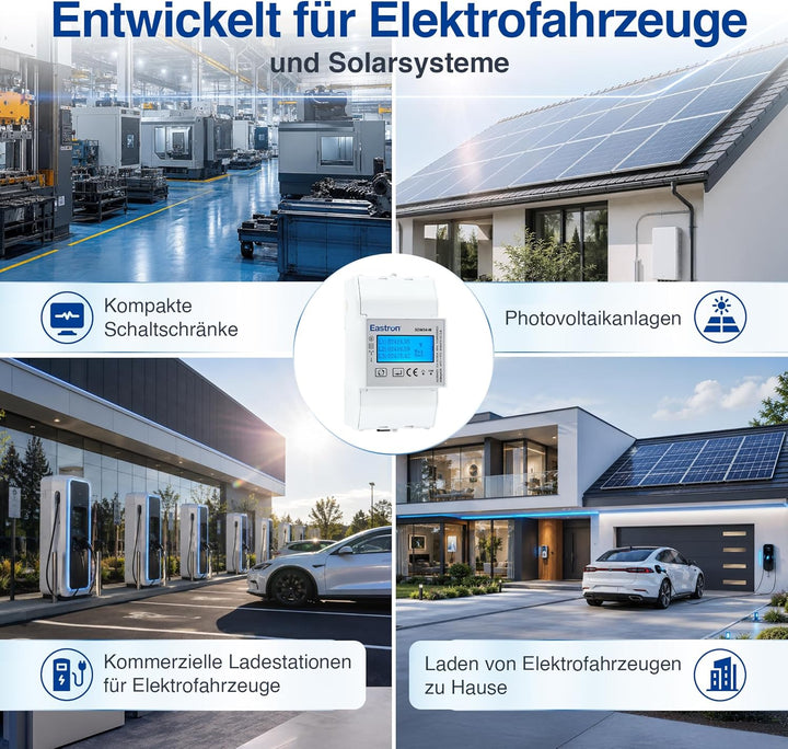 Eastron SDM54-M MID-zertifiziertes dreiphasiges 100-A-Direktanschluss-DIN-Schienen-RS485-Modbus-MID-