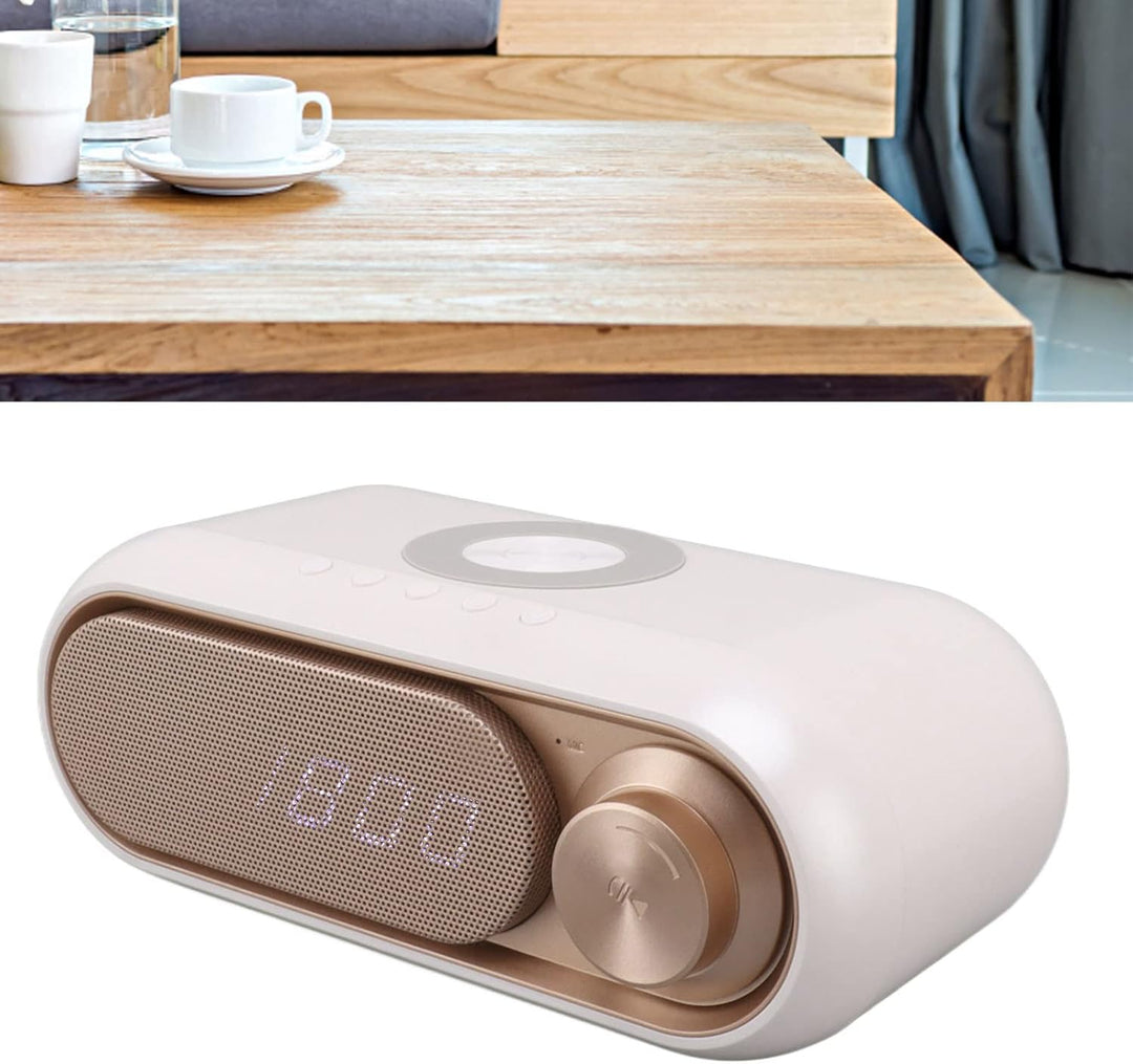Digitaler Wecker, Radiowecker mit Kabellosem Laden -Lautsprecher LED Einfacher Moderner Digitaler We