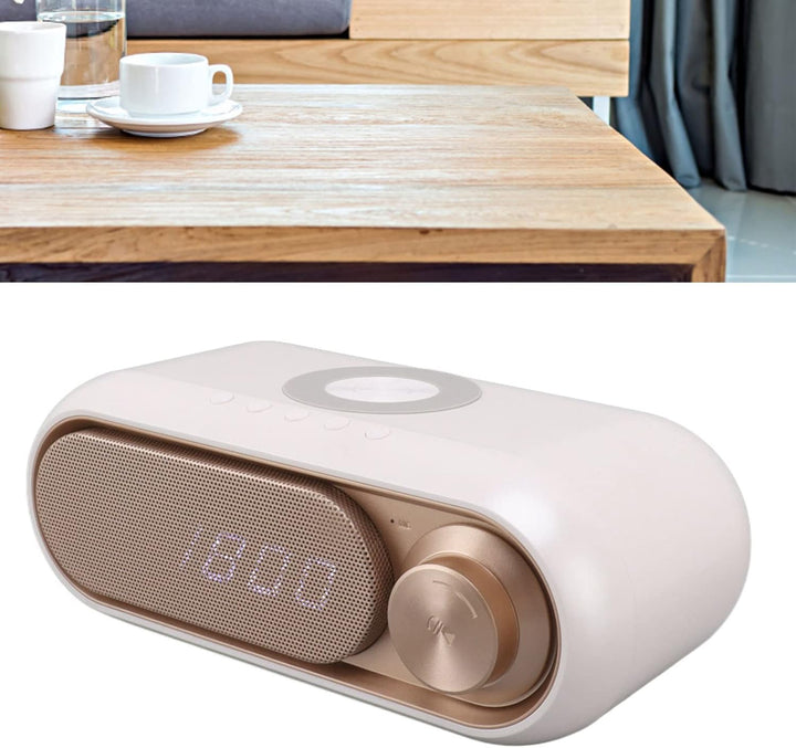 Digitaler Wecker, Radiowecker mit Kabellosem Laden -Lautsprecher LED Einfacher Moderner Digitaler We