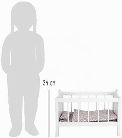 small foot Puppengitterbett aus Holz, mit weicher Matratze, Bettdecke, Kissen und Bettwäsche, ab 3 J