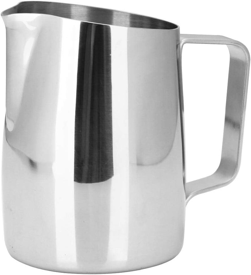 Dianoo Espresso-Milchaufschäumer, Milchkännchen, Edelstahl, für Kaffee-Latte-Kunst, 420 ml silber, S