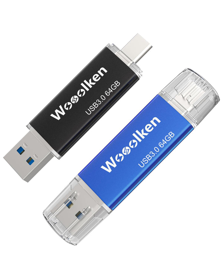 USB C Stick 64GB 3.0 OTG 2 Stück,WOOOLKEN 2er Pack Type-C (2-in-1 USB-Stick z.B.für Android Handy, T