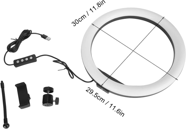 Selfie-Ringlicht, 1/4 Zoll Gewinde, 162 LED-Kameralicht, dimmbares Ringlicht mit Ständer für Videoau
