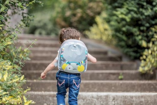 Badabulle Sitzerhöhung, für unterwegs und für Stuhl, als Rucksack tragbar, grau, 10 cm