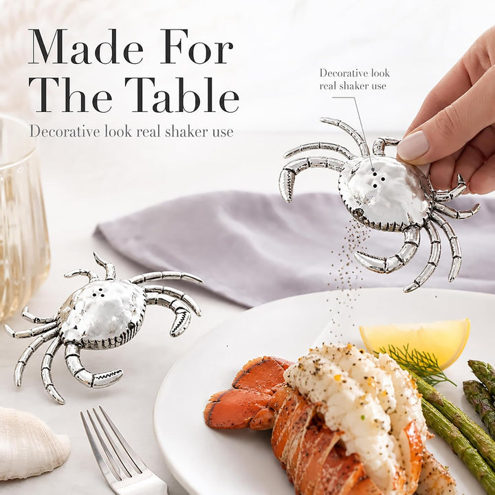 Mud Pie Salz- und Pfefferstreuer-Set, Krabbe, silberfarben Mud Pie 4501005 Crab Salt and Pepper Shak
