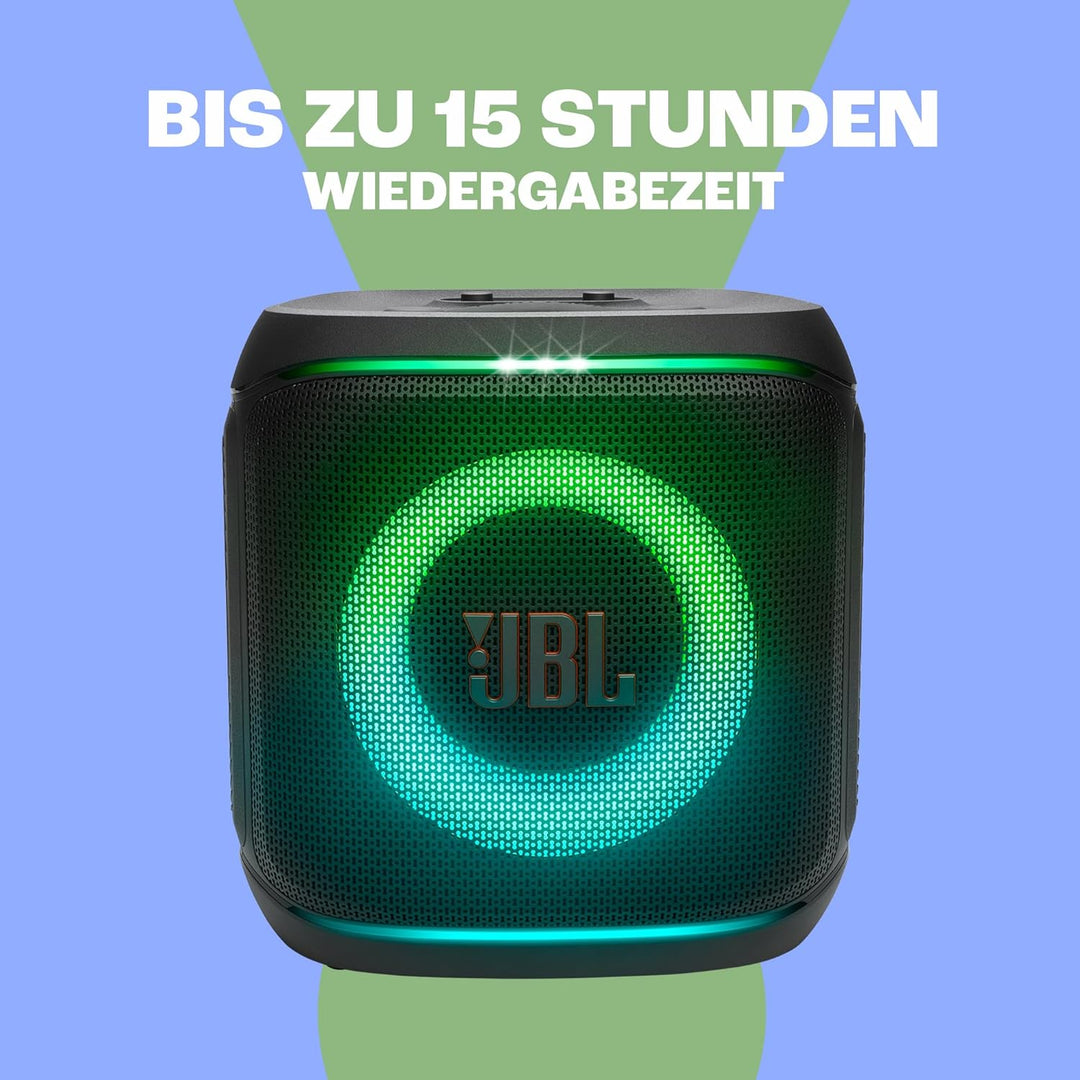 JBL Partybox Encore 2, kabelloser Bluetooth Partylautsprecher mit Mikrofon, 15 Stunden Spielzeit, IP