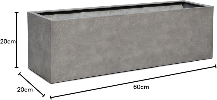 ESCHBACH® Pflanzkübel Box 60 Beton Grau Rechteckig * 60 x 20 x 20 cm * 10 Jahre Garantie 60x20x20, 6