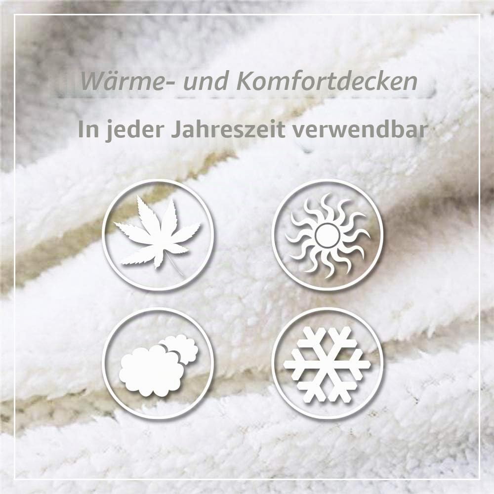 Sonne und Mond Sherpa-Decke Boho exotischer Stil Überwurfdecke für Frauen Teenager Schwarz Weiss Boh