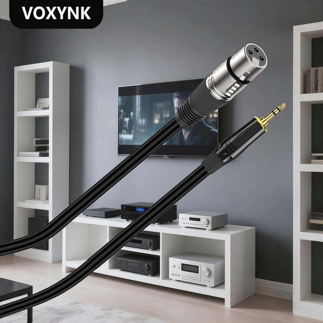 2 Pack XLR auf klinke 3,5mm Mikrofonkabel, 3.5mm TRS zu XLR weibliches 3 Pin Mikrofonkabel kompatibe
