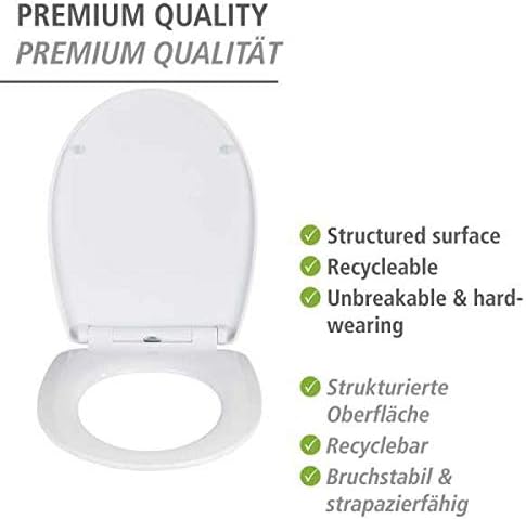 WENKO WC-Sitz Ahoi mit Relief-Oberfläche, Toilettendeckel mit Absenkautomatik, bruchstabiler, recyce