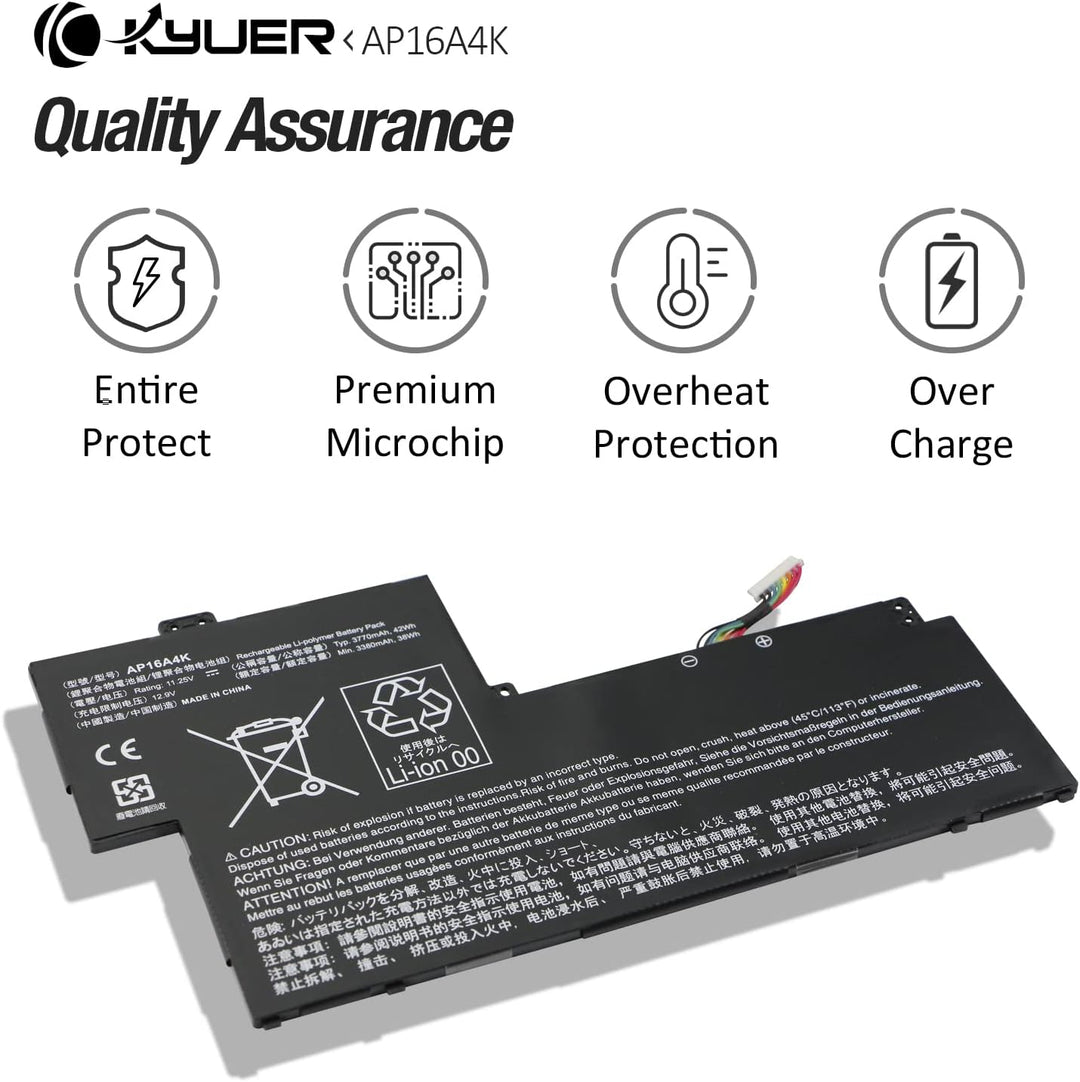 AP16A4K Laptop Akku für Acer Swift 1 SF113-31 Aspire One Cloudbook 11 AO1-132 AO1-132-C5MV AO1-132-C
