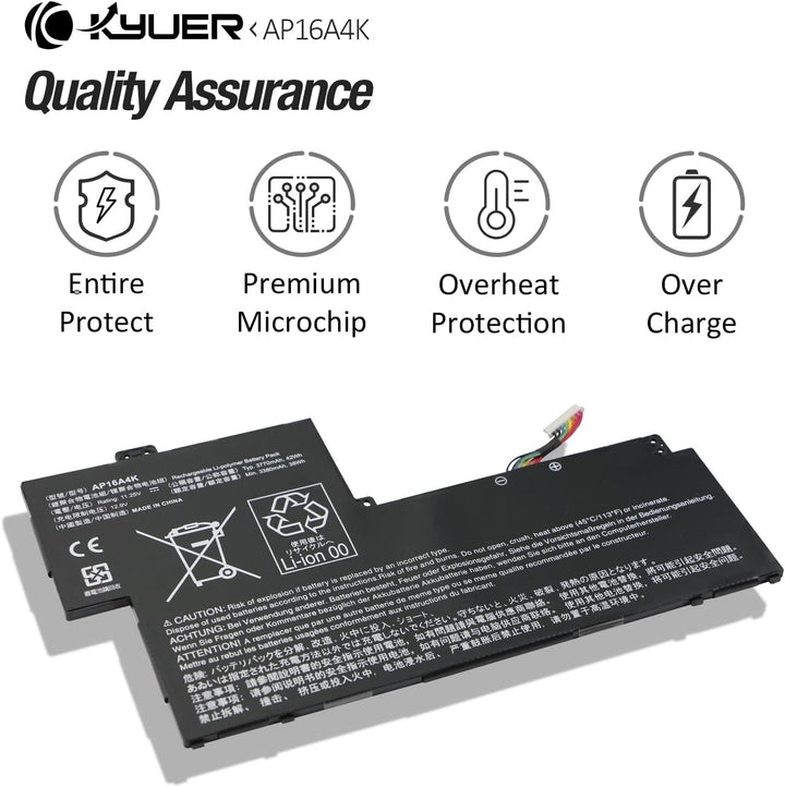 AP16A4K Laptop Akku für Acer Swift 1 SF113-31 Aspire One Cloudbook 11 AO1-132 AO1-132-C5MV AO1-132-C