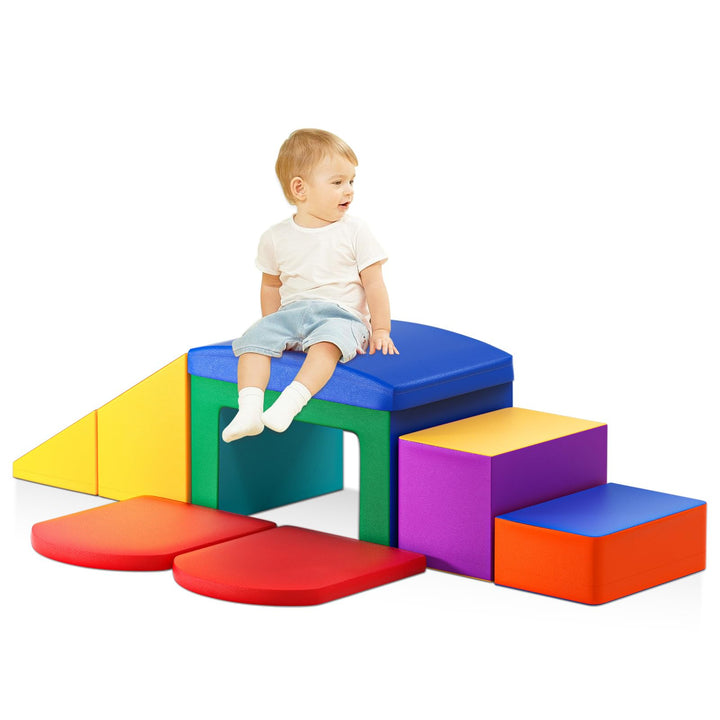 Baby-Schaumstoffbausteine, Softplay-Set für Kleinkinder von 1–3 Jahren, Baby-Kletterturm mit Rutsche