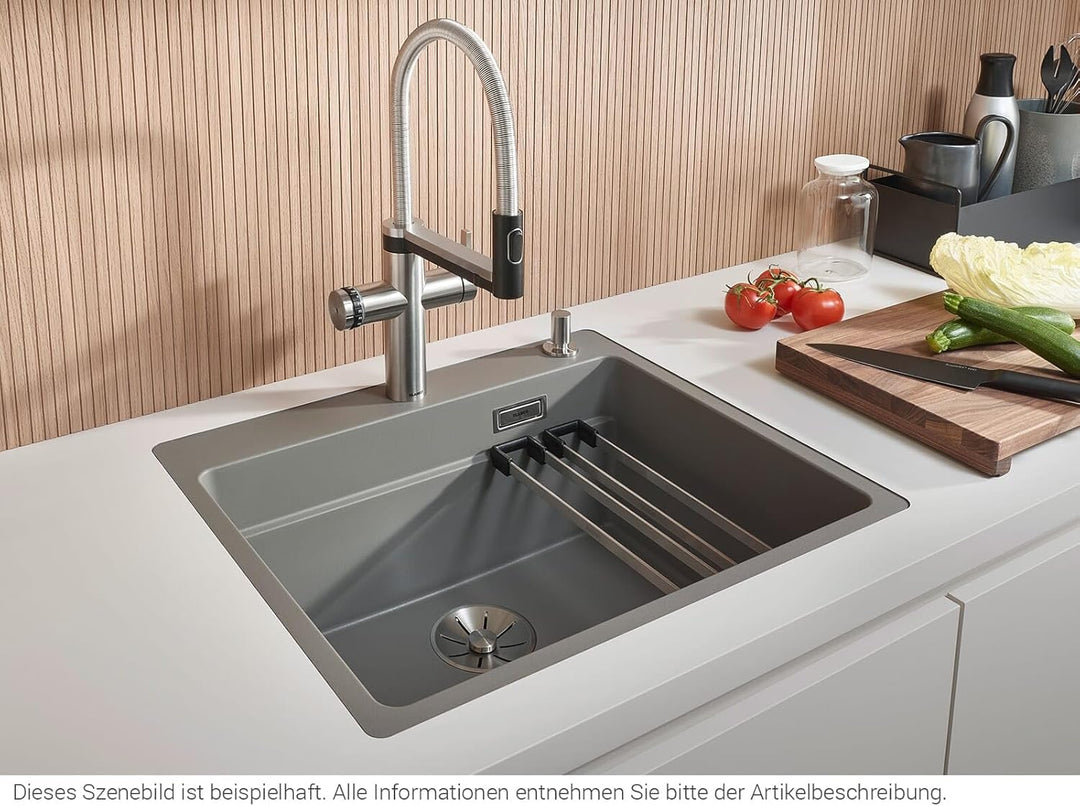 BLANCO ETAGON 6-F | Granitspüle aus SILGRANIT softweiss | Einbauart: Flächenbündig | für 60 cm breit