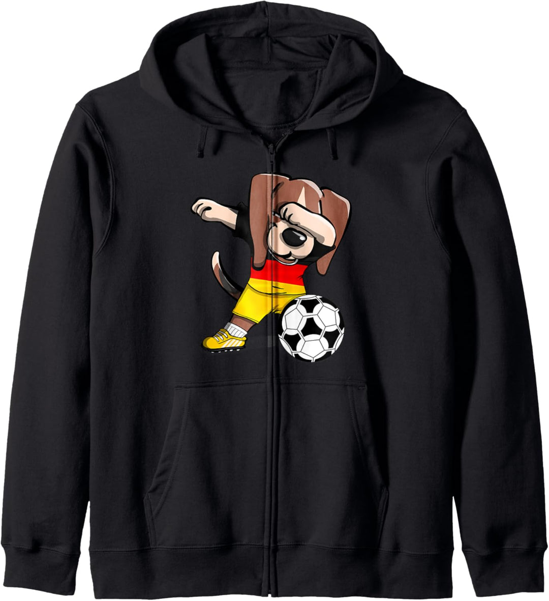 Dabbing Beagle Dog Deutschland Fussball - Deutsche Flagge Kapuzenjacke