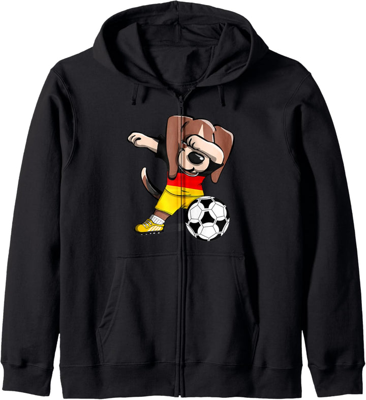 Dabbing Beagle Dog Deutschland Fussball - Deutsche Flagge Kapuzenjacke