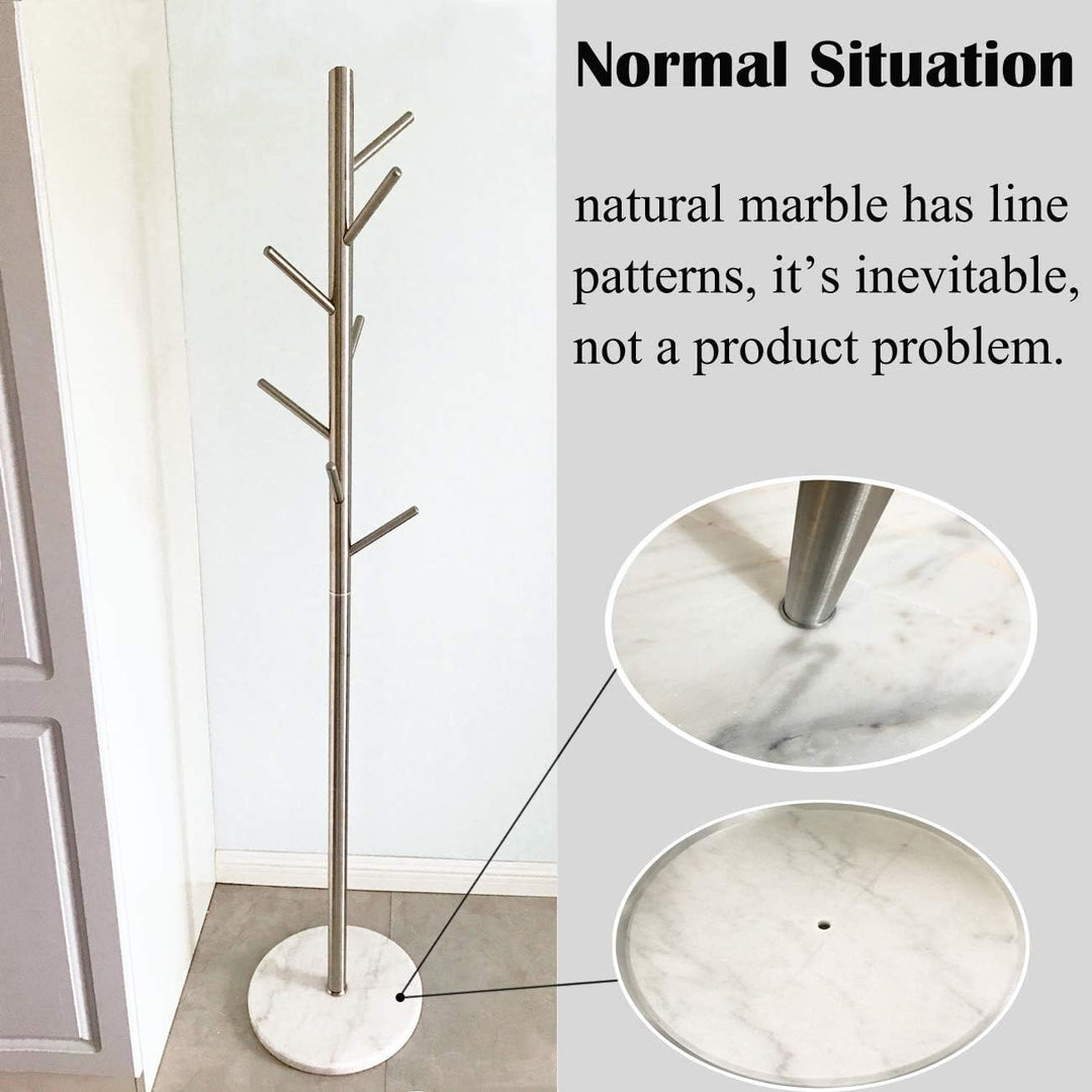 Jolitac Luxuriös Garderobenständer Metall Elegant Kleiderständer mit Marmor Basis Standgaderobe Jack