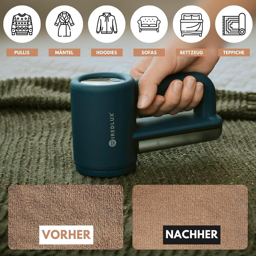 Fusselrasierer Elektrisch WiredLux - Wiederaufladbarer Fusselentferner für Kleidung &amp; Möbel - Einste