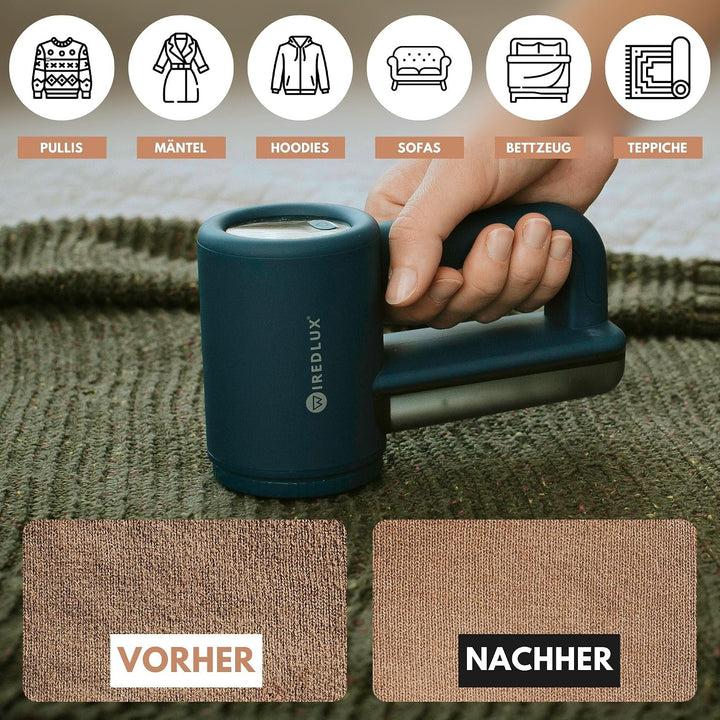 Fusselrasierer Elektrisch WiredLux - Wiederaufladbarer Fusselentferner für Kleidung &amp; Möbel - Einste