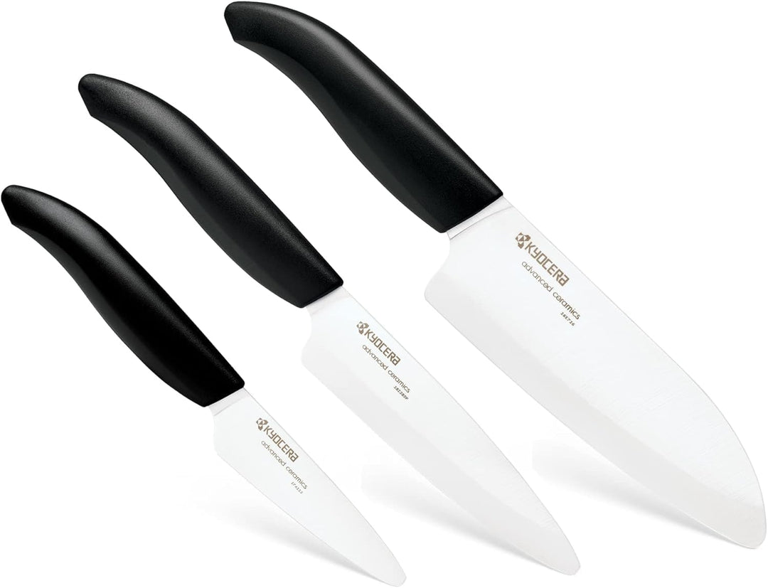 Kyocera FK-3PC BK GEN 3er Set Keramikmesser Messer Geschenkset, Kunststoff Keramik,, 3er Set