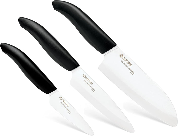 Kyocera FK-3PC BK GEN 3er Set Keramikmesser Messer Geschenkset, Kunststoff Keramik,, 3er Set