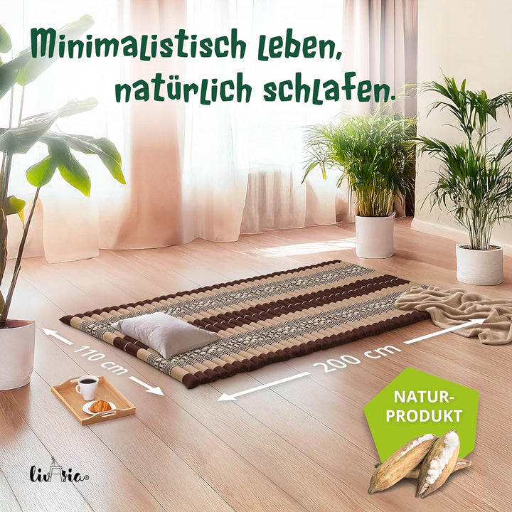 livasia Rollmatte Rollmatratze L-200x110x4,5cm, Gästebett Gästematratze 1 Person, Reisebett Kofferra