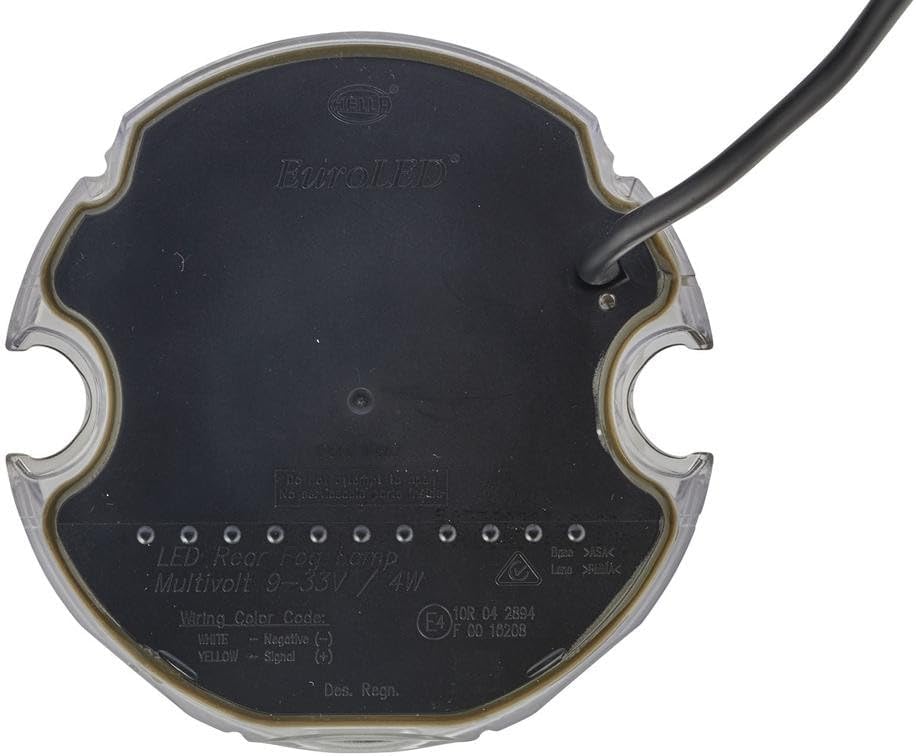 HELLA - Nebelschlussleuchte - EuroLED - LED - 12/24V - Anbau - Lichtscheibenfarbe: glasklar - Kabel: