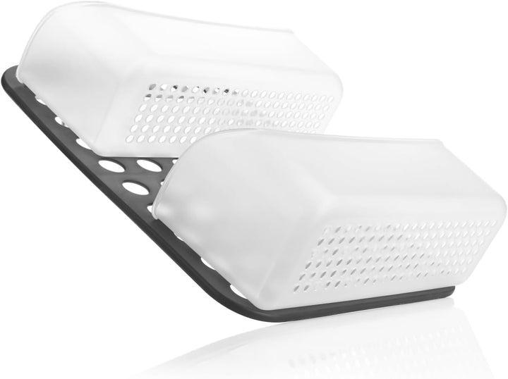 com-four® 2x Duschkorb mit 2 Fächern, Duschgelhalter mit Haken | höhenverstellbare Hängekorbe - Dusc