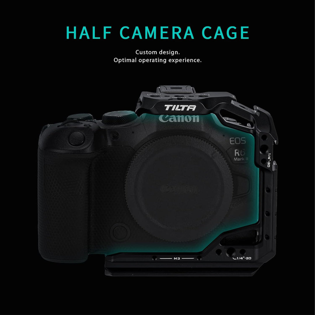 Tilta Halber Kamerakäfig für R6 Mark II mit NATO-Schiene, Kaltschuh, 1/4-Zoll-Gewinde, Positionierst