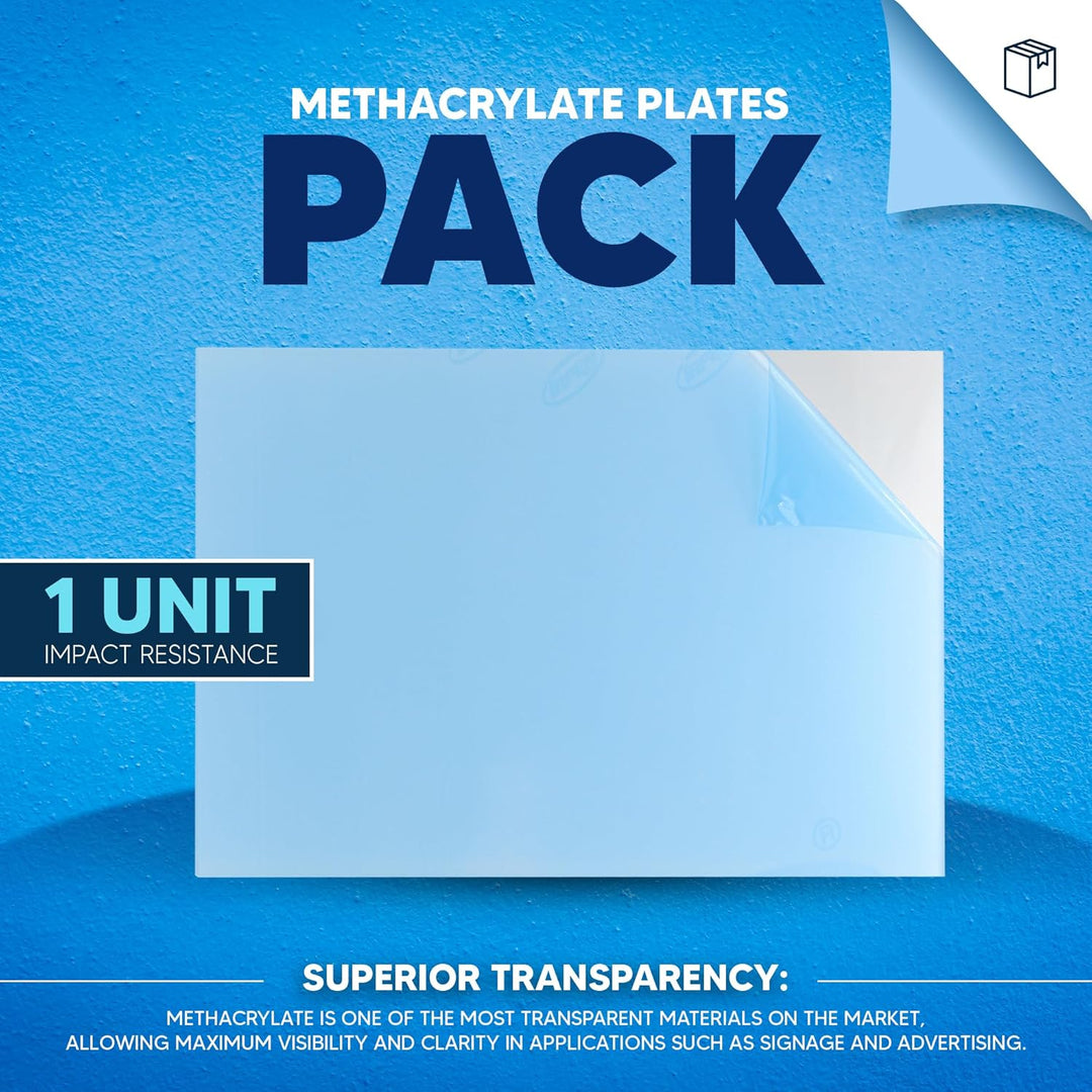 DOJA Barcelona | Transparente Acryl-Glas Platte | 210 x 297 mm | 3mm | Pack 5 | A4 | Methacrylat-Gla