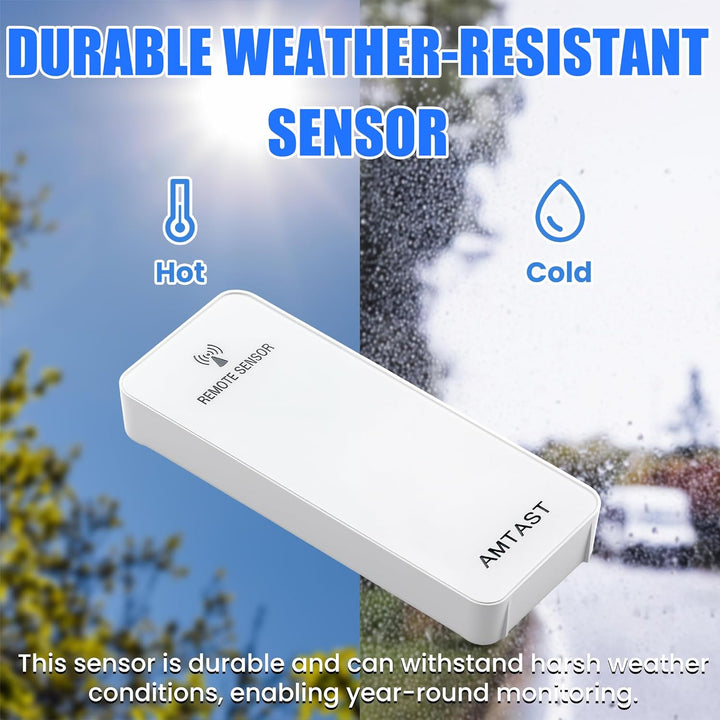 Wireless Outside Sensors Remote-AC-Adapter für Wetterstationsüberwachung, wetterbeständige Sensoren