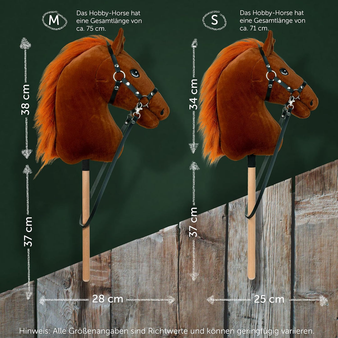 Pink Papaya Hobby Horse Merle, mit Halfter und Trense, Steckenpferd fürs Hobby Horsing, Pferd zum Re