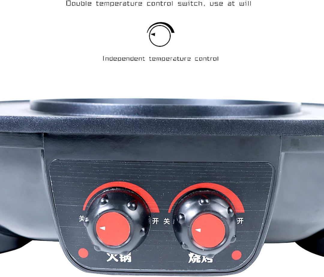 2100W Hot Pot und BBQ Grill Elektrisch Hotpot Topf Elektrischer Kochtopf mit Antihaftbeschichtung, 2