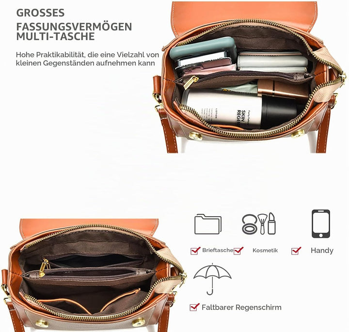 NICOLE &amp; DORIS Kleine Handtasche Damen Mode Umhängetasche Elegant Schultertaschen PU Leder Satchel H