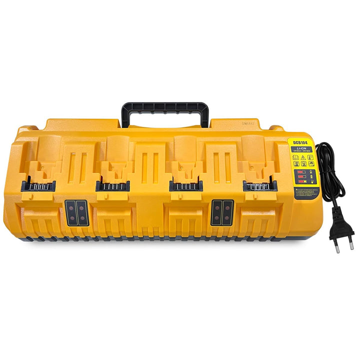 4 Ports Multi-Schnellladegerät Kompatibel mit Dewalt, für Dewalt 18V -22V Lithium-Batterie, Mit 2 US