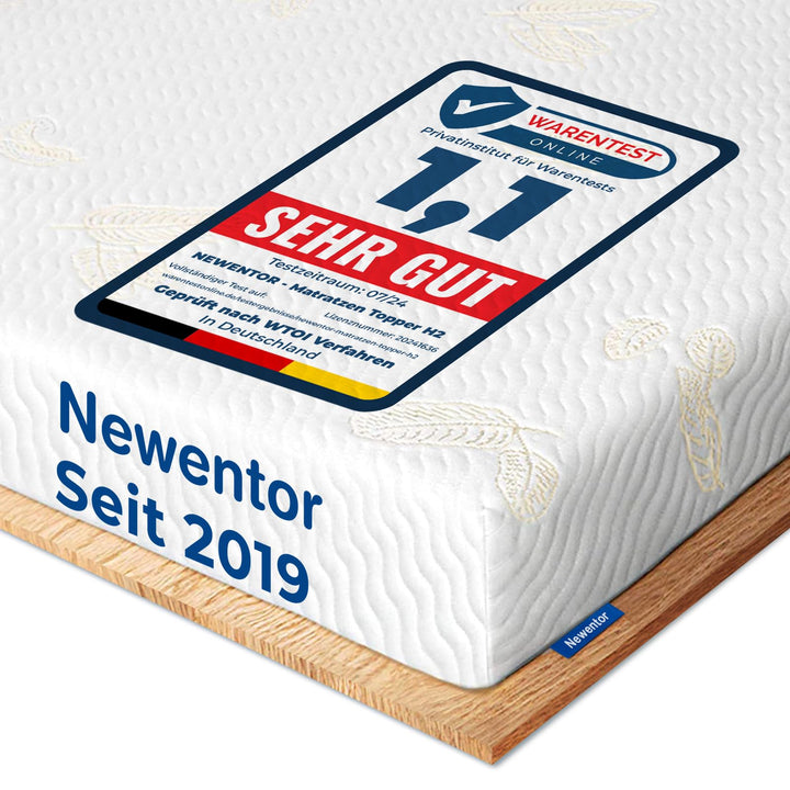Newentor® Matratzen Topper 200x200cm H1 H2, Matratzentopper 200x200 Schlafsofa Bett Gel, Matratze To