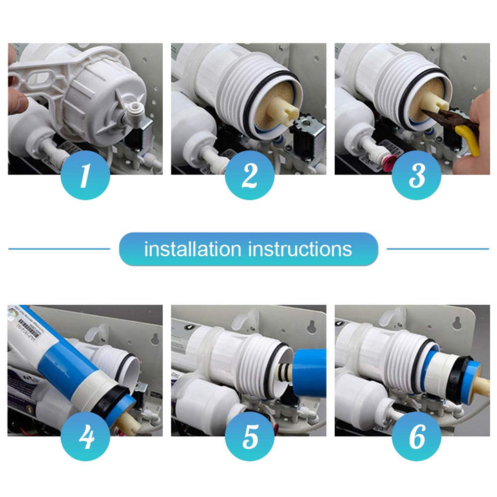 2Pcs Umkehrosmoseteile Wasserfiltermembran, RO-Membran-Umkehrosmose Wasserfilter 75gdp Austausch Mem