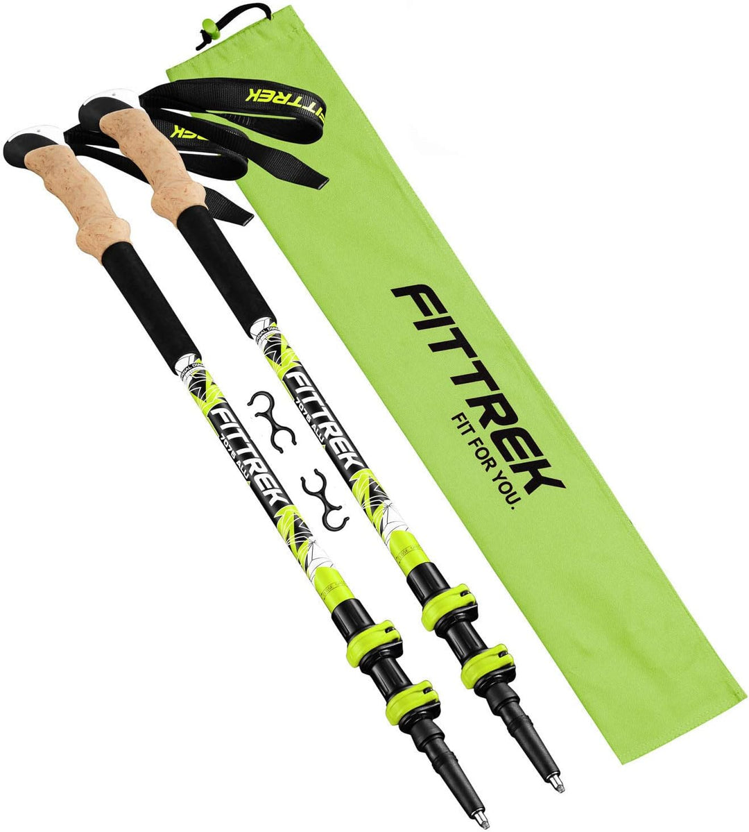 FitTrek Wanderstöcke Kork - Walking Stöcke - Trekkingstöcke Teleskop - Nordic Walking Stock Verstell