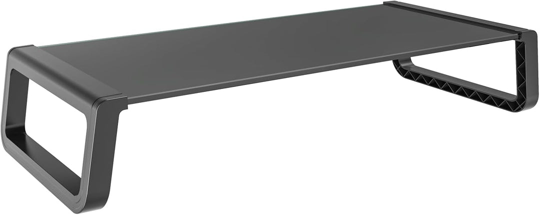 SVITA ANSAN Monitorständer Monitorerhöhung Schreibtisch Computertisch Glas Schwarz, Schwarz