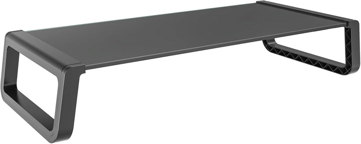 SVITA ANSAN Monitorständer Monitorerhöhung Schreibtisch Computertisch Glas Schwarz, Schwarz