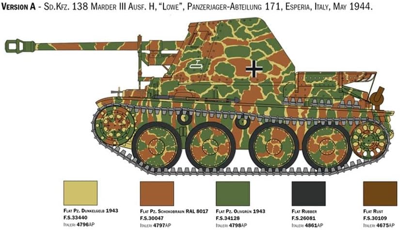 Italeri 6566 1:35 Dt. Sd.Kfz.138 Marder III AUSF. H - Modellbau, Bausatz, Standmodellbau, Basteln, H