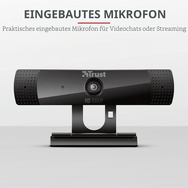 Trust Gaming GXT 1160 Vero Webcam Full HD 1080p 30 FPS Mit Mikrofon Für PC, Videokamera Für Videoanr