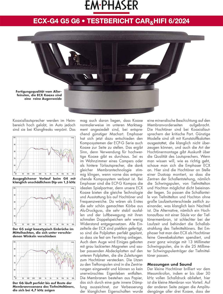 EMPHASER ECX-G5 – 13 cm / 5“ Auto Lautsprecher, Koaxial System für PKWs und Reisemobile, Sound Syste