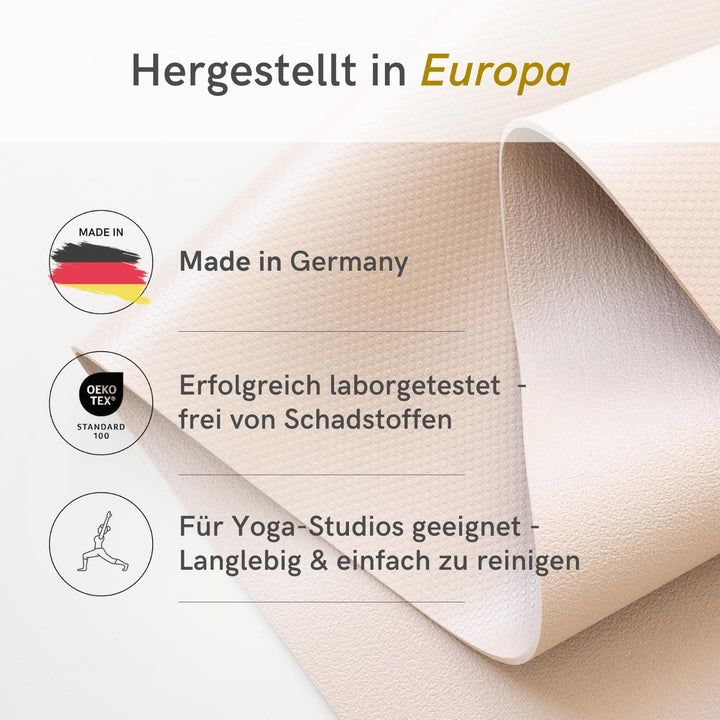 LOTUSCRAFTS® Yogamatte rutschfest, universell nutzbar als Trainingsmatte, Sportmatte, Gymnastikmatte