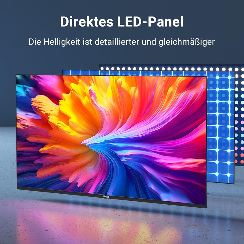 RCA TV 32 Zoll (80 cm) randlos LED HD Fernseher mit Triple Tuner (DVB-T/T2-C-S/S2), HDMI, CI+, USB-M