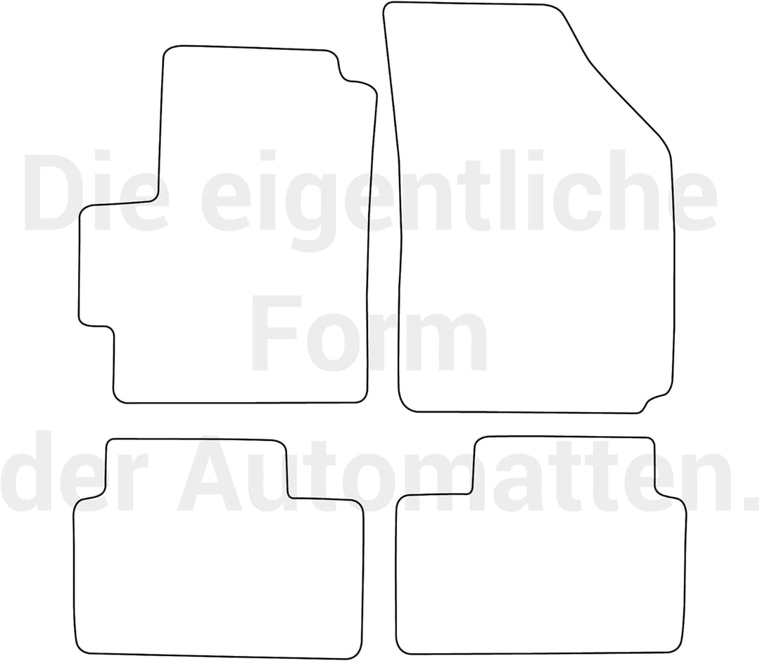 moto-MOLTICO Fussmatten Auto Velours Autoteppiche Schwarz Automatten Set 4-teilig passend für Chevro