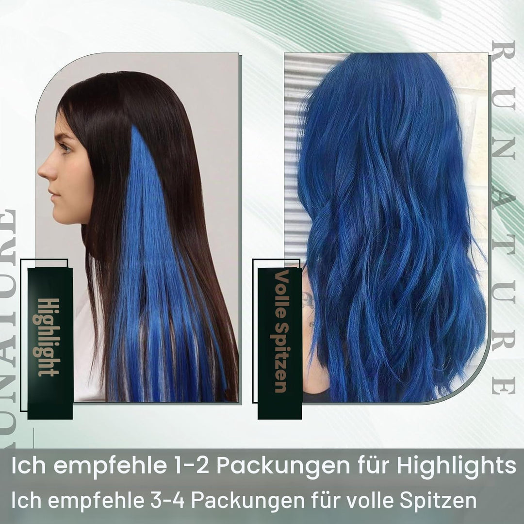 RUNATURE Bonding Extensions Echthaar Blau 40cm Remy Keratin Bondings U Tip Echthaar Hot Fusion Unsic