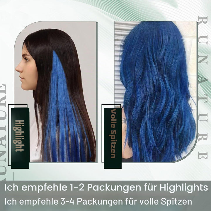 RUNATURE Bonding Extensions Echthaar Blau 40cm Remy Keratin Bondings U Tip Echthaar Hot Fusion Unsic