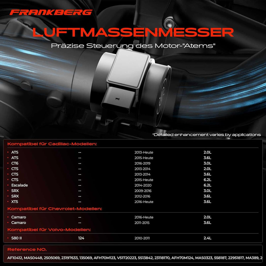 Frankberg Luftmassenmesser LMM Kompatibel mit Corsa E 1.4L 2015-2022 Insignia A G09 2.0L 2008-2017 C